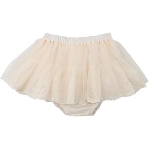 HOOLCHEAN Baby Toddler Girl Tutu Bloomers Skirt Cotton Embroidered Diaper Cover with Ruffle Mesh Layers