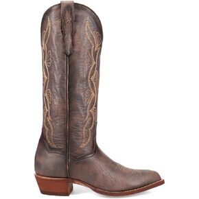 Dan Post Boots Womens Sunrise Canyon Embroidered Pointed Toe Pull On Casual Boots Knee High Low Heel 1-2" - Grey