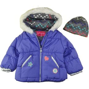 LONDON FOG baby-girls Little Patches Puffer Jacket Coat