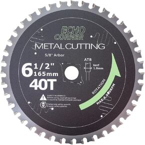 Echo Corner 6-1/2" Metal Cutting Circular Saw Blade for Ferrous & Non-Ferrous Steel Aluminum Angle-Iron Melamine Laminate MDF Plastics Copper Bronze or Other Tough Metals
