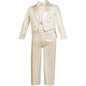 Gino Giovanni Ring Bearer Boys Ivory Tuxedo Tail Set from Baby to Teen