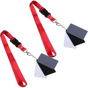 ARTIBETTER 2pcs Photography Card Black White Balance Cards with Stylish Lanyard for Accurate Color Calibration Portable Durable Design Compatible with Any Digital Camera