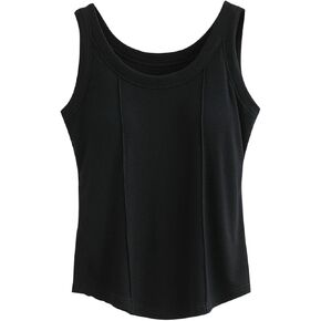 Women's Sleeveless Sweater Vest Summer Crew Neck Cotton Ribbed Knit Lightweight Pullover Casual Slim Fit Tank Tops