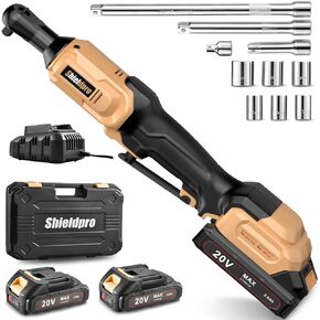 مجموعة Ratchet Recket Electric 20V ، طقم مسجلة 3/8 بوصة مع 400 دورة في الدقيقة ، ومسحات عزم الدوران مع ضوء LED ، وحزمتين من بطاريات 2.0AH ، وشاحن سريع ، ومقابس ، ومحولات ، وأشرطة التمديد