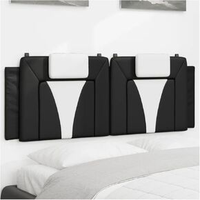 Headboard Cushion Black and White 53.9" Faux Leather Foam-Filling Material 374789