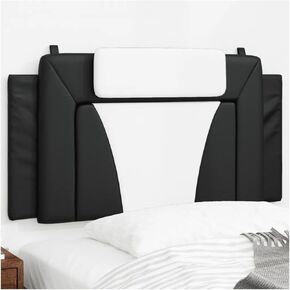 Headboard Cushion Black and White 39.4" Faux Leather Foam-Filling Material 3207726