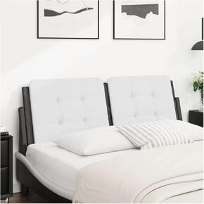 Headboard Cushion White and Black 53.9" Faux Leather Foam-Filling Material 374858