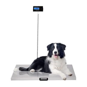 Veterinary Scale 440lbs 40.7 x 20.8in, Heavy Duty Digital Livestock Scale with LCD Display, Stainless Steel Large Pet Vet Platform Scale Electronic Accurate Weighing Tool for Pet Cat Dog, etc