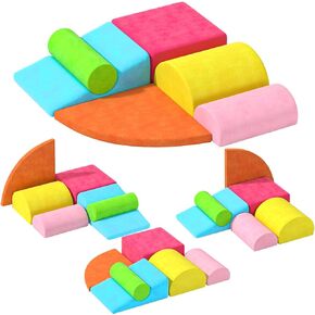 8 Piece Toddler Climbing Blocks，Soft Play Climbing Toys Indoor for Toddlers Ideal Crawling and Exploration Play Set for Baby Gym/Toddler Playground (Rainbow Color, 8pcs)