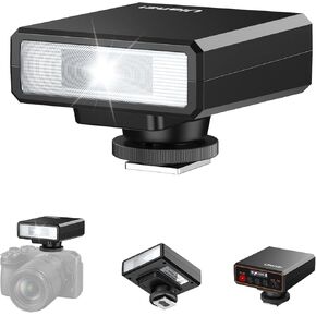 Ulanzi F12 Mini Flash ، GN12/CCT 5600K Camera Speedlite لـ Canon Fuji Sony Nikon Panasonic Olympus Pentax وغيرها من الكاميرات الرقمية SLR ، ومصباح يدوي أحذية شاملة واحدة (أبيض)