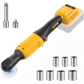 Cordless Ratchet Wrench 74ft-lbs Compatible with 20V Max Battery(No Battery) 3/8-inch Brushless Power Ratchet Wrench with Variable Speed
