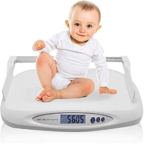 Food Scales Digital Digital Baby Scale Electronic Baby Weighing Scale Pet Scale Infant Weight Scale with 35-70CM Foldable Height Ruler Max Weighing Capacity 20KG/44LB Go