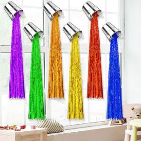 6 Sets Rainbow Sheer Curtains for Back to Classroom Colorful Backdrop Curtains Set First Day of School Party Decor for Kindergarten Daycare Primary School Bedroom Playroom Room