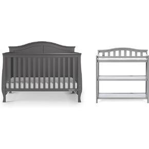 Child Craft Camden Crib and Changing Table Nursery Set, 2-Piece, Includes 4-in-1 Convertible Crib and Changing Table, Grows with Your Baby (Matte White)