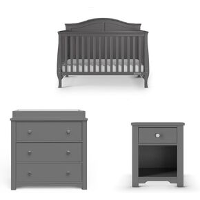 Child Craft Camden Crib, Dresser, and Nightstand Nursery Set, 3-Piece, Includes 4-in-1 Convertible Crib, 3 Drawer Dresser, and Nightstand, Grows with Your Baby (Matte White)