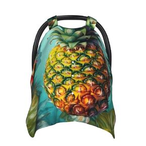 Tropical Pineapple Baby Car Seat Canopy Cover, Multi Use Breathable Nursing Breastfeeding Covers for Mom Soft Stroller Sun Shade Newborn Shower Gift
