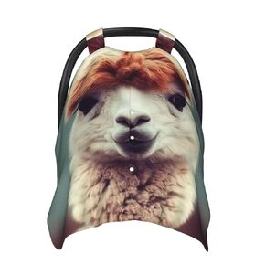 Cute Alpaca Baby Car Seat Canopy Cover, Multi Use Breathable Nursing Breastfeeding Covers for Mom Soft Stroller Sun Shade Newborn Shower Gift