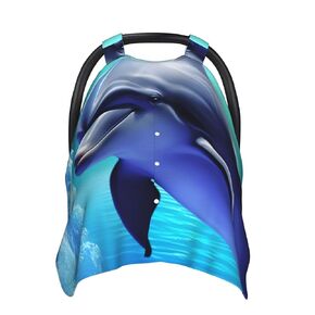 Dolphin Baby Car Seat Canopy Cover, Multi Use Breathable Nursing Breastfeeding Covers for Mom Soft Stroller Sun Shade Newborn Shower Gift