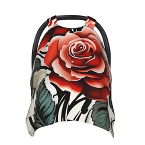 Floral Rose Ivy with Leaves Spring Baby Car Seat Canopy Cover, Multi Use Breathable Nursing Breastfeeding Covers for Mom Soft Stroller Sun Shade Newborn Shower Gift