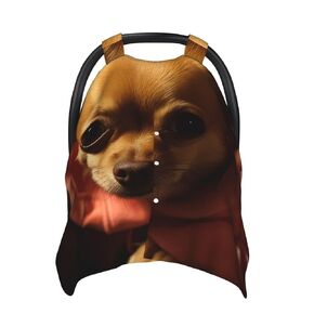 Depressed Chihuahua Baby Car Seat Canopy Cover, Multi Use Breathable Nursing Breastfeeding Covers for Mom Soft Stroller Sun Shade Newborn Shower Gift