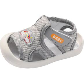 Toddler Boys Girls Sandals Mesh Rubber Sole Non-Slip Outdoor Sneakers Infant Lightweight Breathable First Walking Shoes