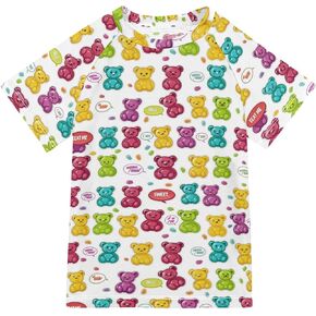 Bears with Bubbles Sweets Girl Bathing Suit UV Protection Athletic Clothes Swimwear Beach Tops 3T