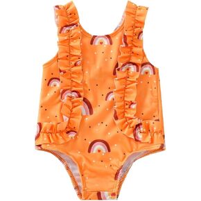 Baby Girl Ruffles Bathing Suits Ruffles Swimsuit Cute Beach Sport Swimming Toddler Summer One Piece Print Swimwear