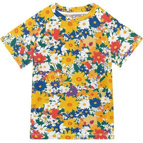 Spring Flowers Montana Bitterroot Boy Bathing Suit UV Protection Basketball Shirt Swimwear Beach Tops 3T