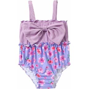 Toddler Swimsuits 5t Girl Swimsuit Clothes Bathing Suit Floral Sleeveless Swimwear Beach Wear Bathing Suits Kids 8