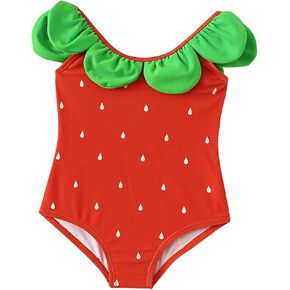 Long Sleeve Swimsuit Toddler Girls Beach Watermelon Swimsuits Cute Fruit Ruffles Sleeveless Kids 5t Bikini