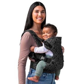 Infantino Flip 4-in-1 Convertible Baby Carrier, Adjustable, Ergonomic Babywearing, Registry Essential, Baby Carrier for Newborn to Toddler, Black & Gray Leopard