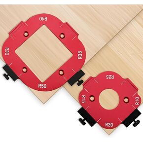 2 Pack Router Corner Radius Template, Premium Aluminum Alloy Router Corner Rounding Jig for Woodworking, 8-in-1 Arc Cutting Guide Set (R10-R50), Fits Trim, Handheld, and Table Routers