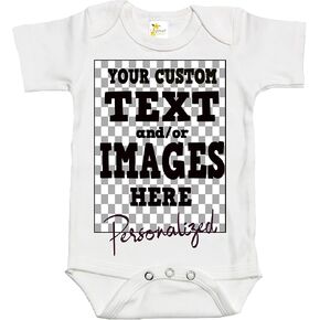 Custom Personalized Baby Bodysuit - Customized with Image and/or Text of Choice