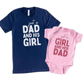 Just a Dad, Matching Shirts Father and Newborn Daughter, Cute Father and Daughter Matching Outfits, 1st Fathers Day Gifts from Baby Girl, Dad Birthday Gift, Daddy Daughter Matching