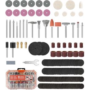 HARDELL 69 Pcs Rotary Tool Accessories Kit with 1.0/1.6/2.3mm Chucks for Small DIY Projects, Resin Cutting, Sanding, Grinding, Engraving, Polishing, Drilling
