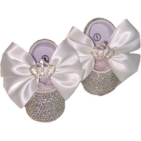 Clear Crystal Soft Soled Newborn Shoes