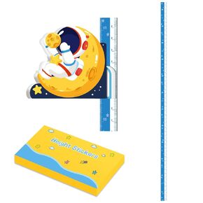 Kids Growth Chart Height Measure Wall Decal Animal Alphabet Stickers Astronaut Design Removable Wall Decorations