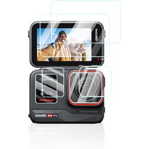 Screen Protector for Insta360 Ace Pro Anti-Scratch 9H Hardness Touch Sensitive Bubble Free Easy to Install，Screen Film *2 +Display Film *2 +Lens Film *2.