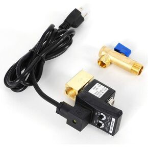 Electronic Timed Drain Valve, 1/2" AC110V 2-way Direct-acting Drain Valve, Automatic Timed Condensate Drain Valve， for Air Compressor Condensate Management (With Power Cable)