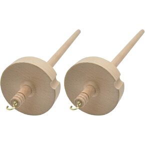 2Pcs Drop Spindle for Yarn Spin Whorl Drop Spindle Hand Carved Wooden Tool for Beginners