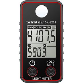 Illuminance Meter,Color Temperature Tester High Precise Illuminance Meter 0.5-300000LUX LED Illumination Test Meter Photographic Luminance Measuring Device(Panel Color red and Blue Random)