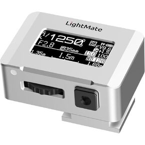 LightMate Lite 2R Light Meter Photography, 0.96in Large OLED Screen, Ultra-Compact 1.24oz, Rechargeable 20 Hours Long Battery Life, High Precision Light Meter for Film, Leica Cameras, Sliver Metal