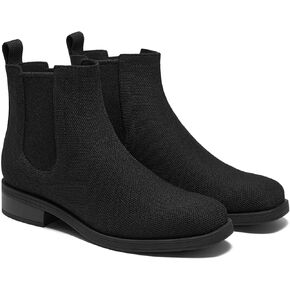 VIVAIA Clara Women's Water Repellent Wool Ankle Chelsea Boots Slip on Square-Toe Booties 2.5cm/1" heel height Booties Lady Dress Short Winter Fall Boots