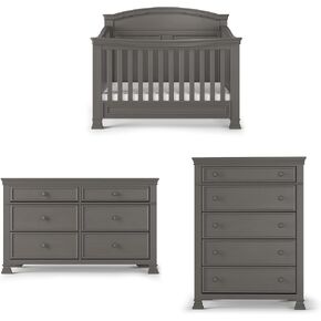 Child Craft Westgate Crib, Double Dresser, and Chest 3-Piece, Includes 4-in-1 Convertible Crib, Dresser, and Chest, Arrives Fully Assembled (Vintage Linen)