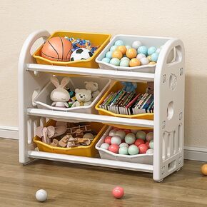 Kids Toy Storage Organizer 6 Bin Multi Functional Nursery Furniture Set