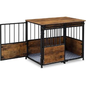 Minzan Multi-Purpose Dog Crate Furniture for Living Room, Bedroom (Rustic Brown)