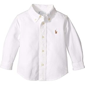 Polo Ralph Lauren Kids Baby Boy's Cotton Oxford Sport Shirt (Infant) White 24 mos