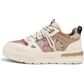 Mens and Womens Anti Slip Thick Soled Skateboard Shoes with Lace Up Low Top Casual Sneakers Comfortable Short Distance Running Shoes Breathable Outdoor Hiking Shoes Fitness Training Shoes