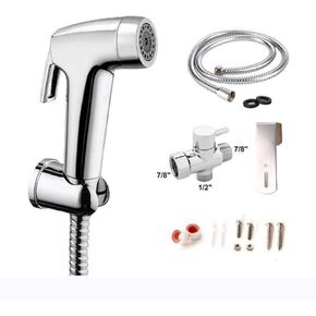 Adjustable Handheld Bidet Sprayer for Toilet – Pressure Control Feminine Wash Baby Diaper Cloth Shower Pet Cleaning Wall or Toilet Mount Bum Gun