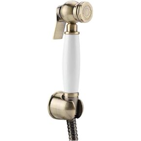 Handheld Bidet Sprayer for Toilet, Green Bronze Bathroom Cloth Diaper Sprayer Set Brass Bidet Sprayer Kit with Stainless Steel Shower Hose and Holder for Pet Bathing